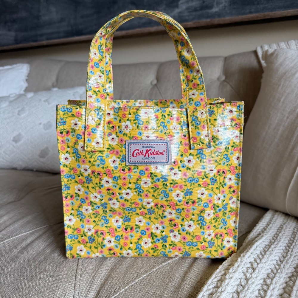 CATH KIDSTON Mini Tote Bag Yellow Floral Oilcloth Women's Small Mini Bag